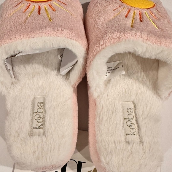 KOOBA Memory Foam Slippers Pink & White W/Sunset design Size M 6 1/2 - 7 1/2 NWT - Picture 9 of 10